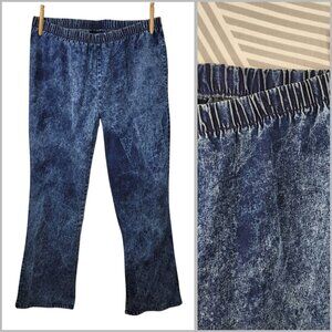 Denim 24/7 Flare Jeans Plus size 20W Stetch Waist Pull On pants 20 Acid Wash